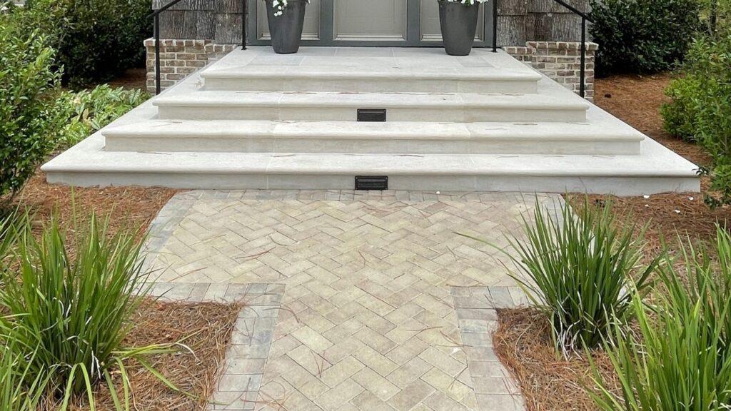 concrete step house entrance