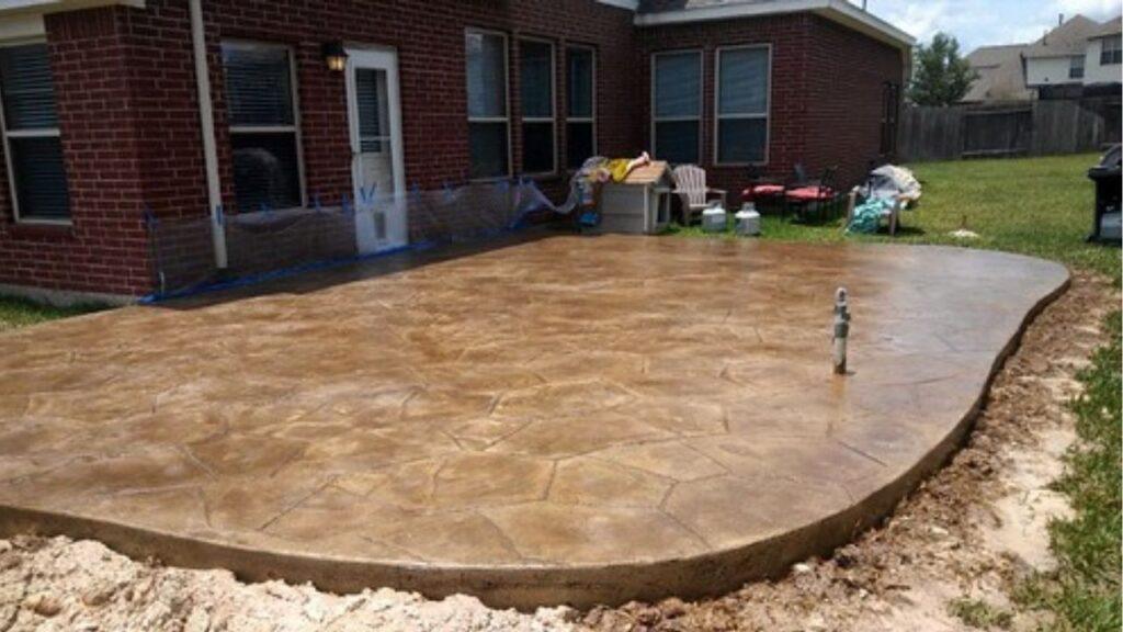 finished stamped concrete patio